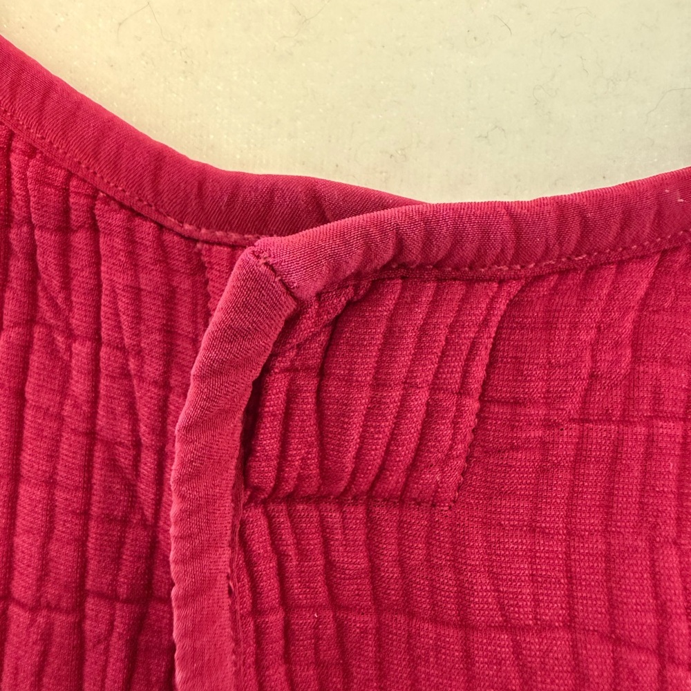 Eileen Fisher Pink/Red Textured Open Front Jacket magnet clasp L - Picture 4 of 9